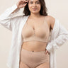 Cotton Padded M-Frame Minimiser Bonded Bra & Mid Rise Flexifit Hipster Panty Lingerie Set (TW-SB-9203&63) (Skin)