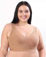 Tweens Bonded Breathable Cotton Plus-Size Padded Full-Coverage Bra (SB-918-Fawn) (MR)
