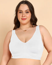 Tweens Bonded Breathable Cotton Plus-Size Padded Full-Coverage Bra (SB-918-White)