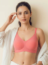 Cotton Padded Full Coverage Bonded Bra (SB-938-Coral)