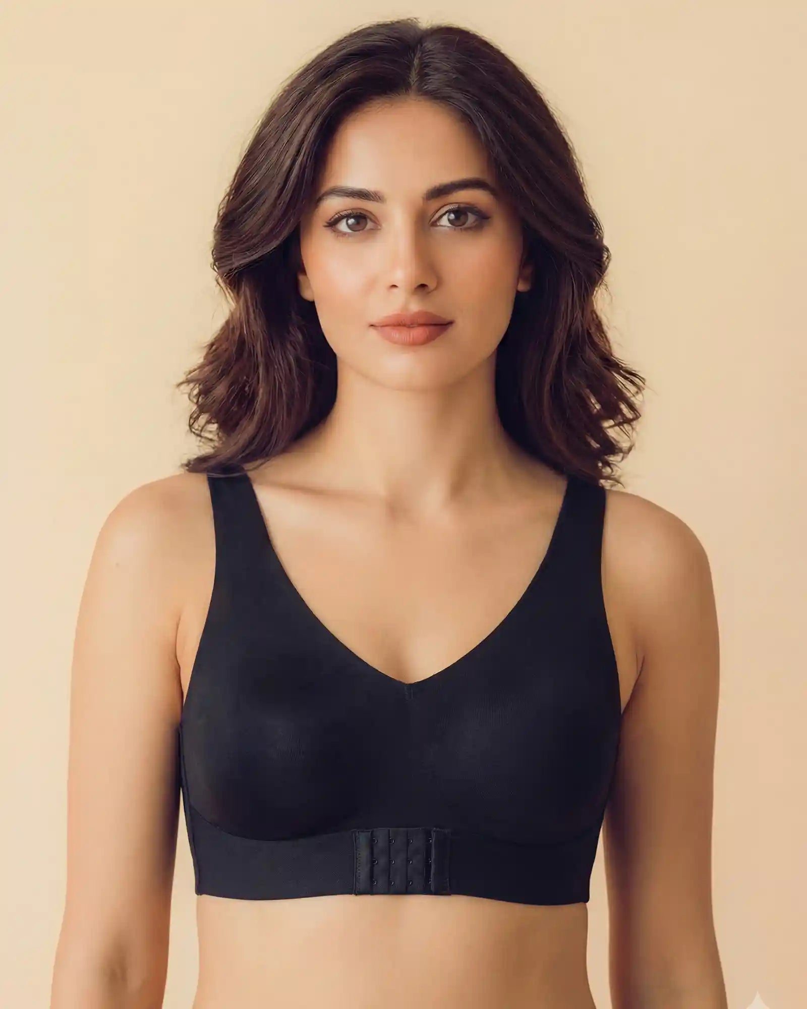 Bonded Gym Bra with Crisscross Back | Non-Padded | Breathable Cotton (TW-SB-995)(Black)