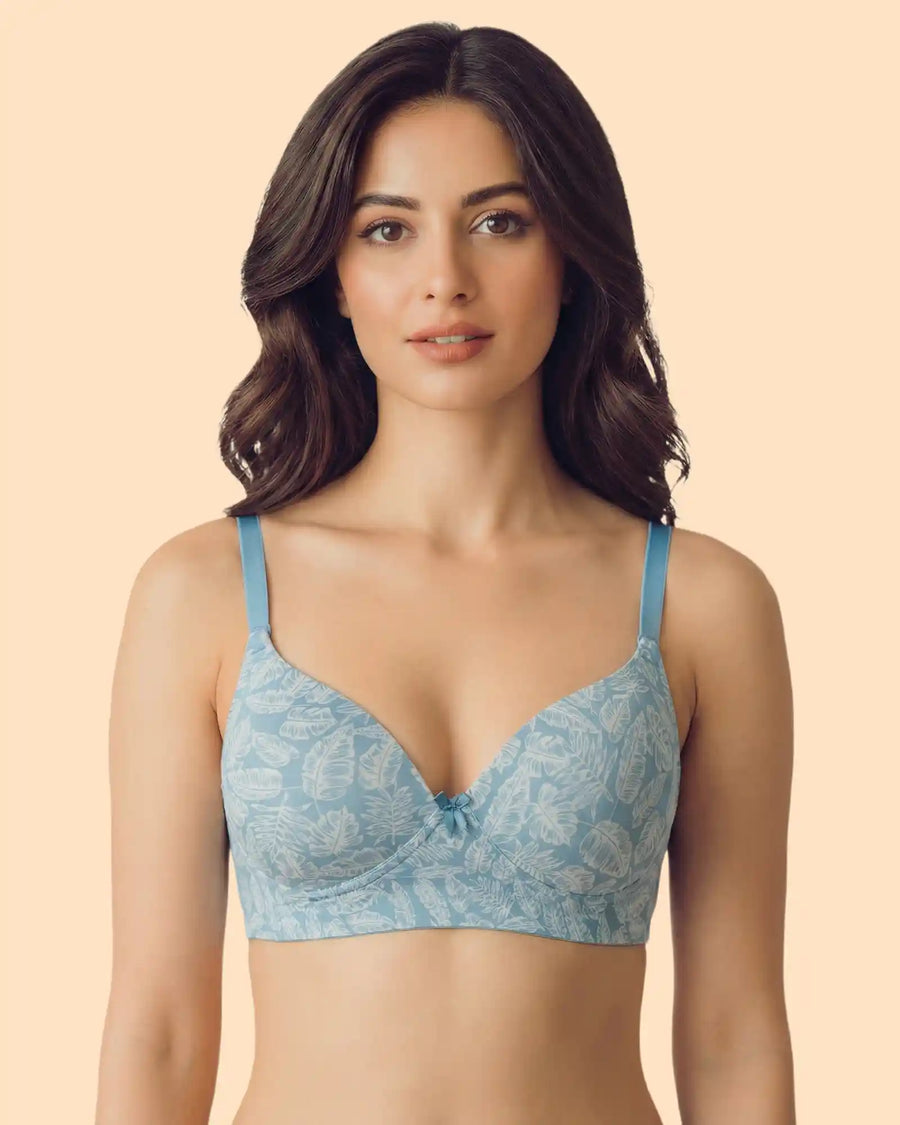 Printed Polyamide Bonded Maximiser Bra (Level-2 Padding) with 3/4th Coverage (TW-SB-51756)