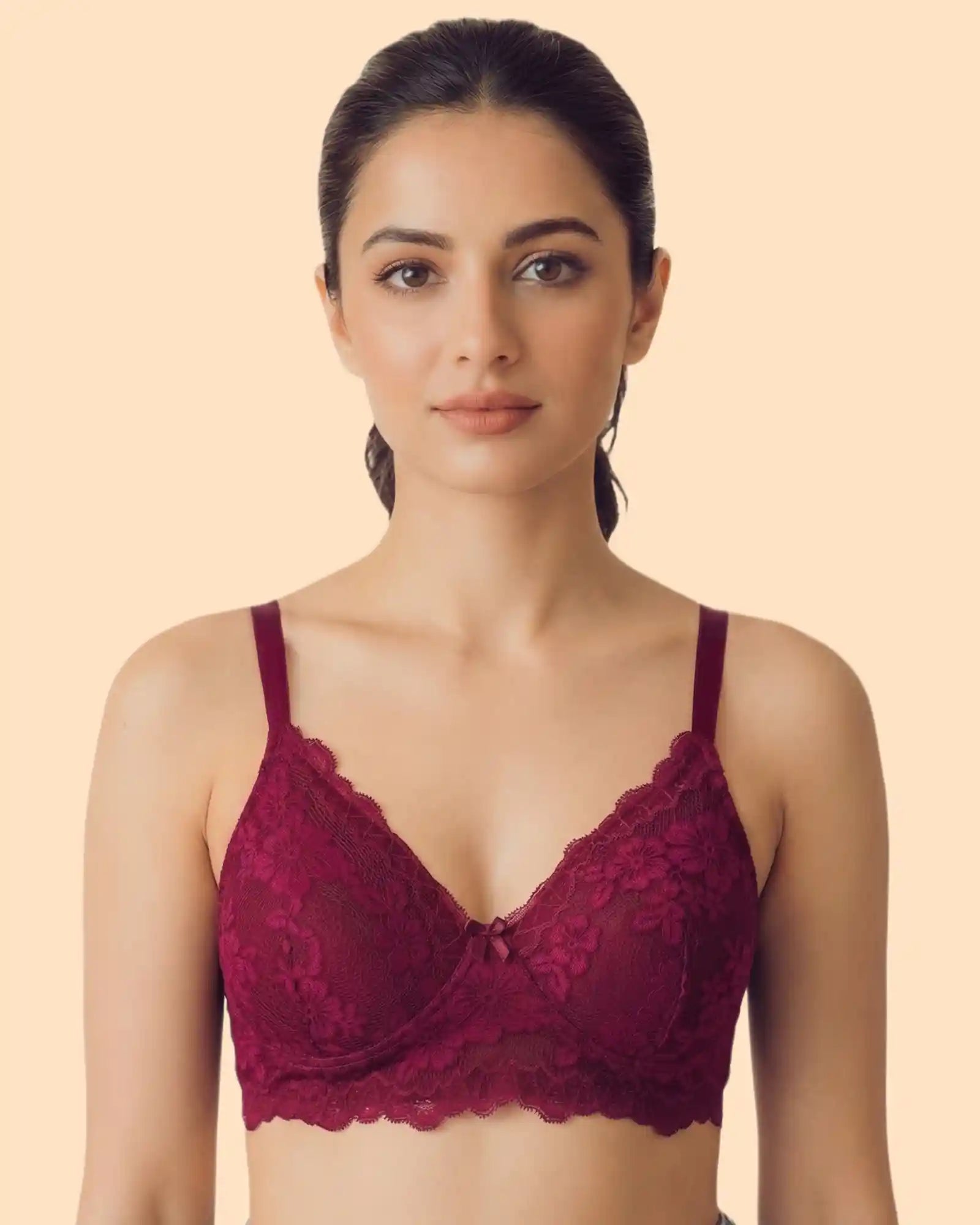 Cotton Padded Bonded Lace Bra (TW-SB-5805)
