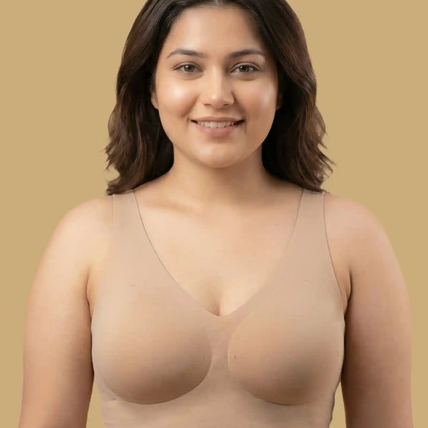 Cotton Padded Full Coverage Plus-Size Bonded Bra  (SB-918) (Fawn)