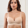 Cotton Padded Bonded T-Shirt Bra | Seamless Look, 360° Support & All-Day Comfort (TW-SB-9081-9082) (Skin) (GB)