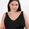 Cotton Non-Padded Plus-Size Bonded Bra with Hidden Concealer (SB-915-Black) (MR)