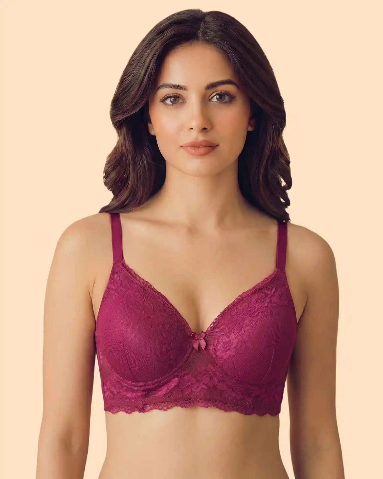 Cotton Padded Bonded Lace Bra (TW-SB-5802)
