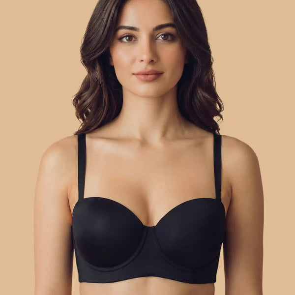 Tweens Bonded Demi-Cup Padded Cotton Spandex Bra (SB-91012)(Black)