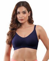 Cotton Padded Full Coverage Bonded Bra (SB-938-Navy) (GB)