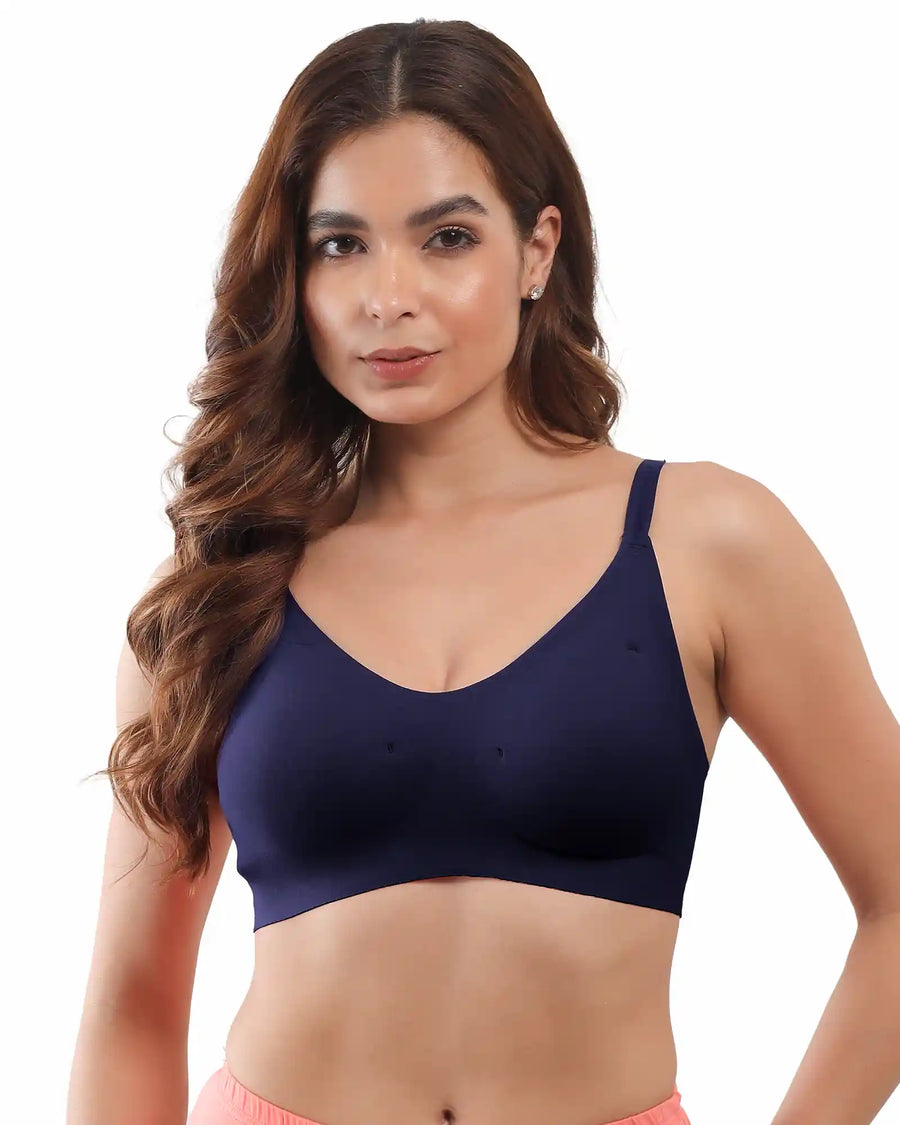 Cotton Padded Full Coverage Bonded Bra (SB-938-Navy) (GB)