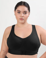 Bonded Gym Bra with Crisscross Back | Padded | Breathable Cotton (TW-SB-997)(Black) (MR)