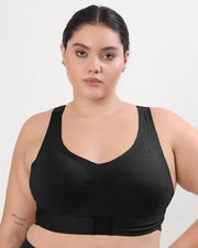 Bonded Gym Bra with Crisscross Back | Padded | Breathable Cotton (TW-SB-997)(Black) (MR)