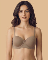 Tweens Bonded Demi-Cup Padded Cotton Spandex Bra (SB-91012)(Fawn)