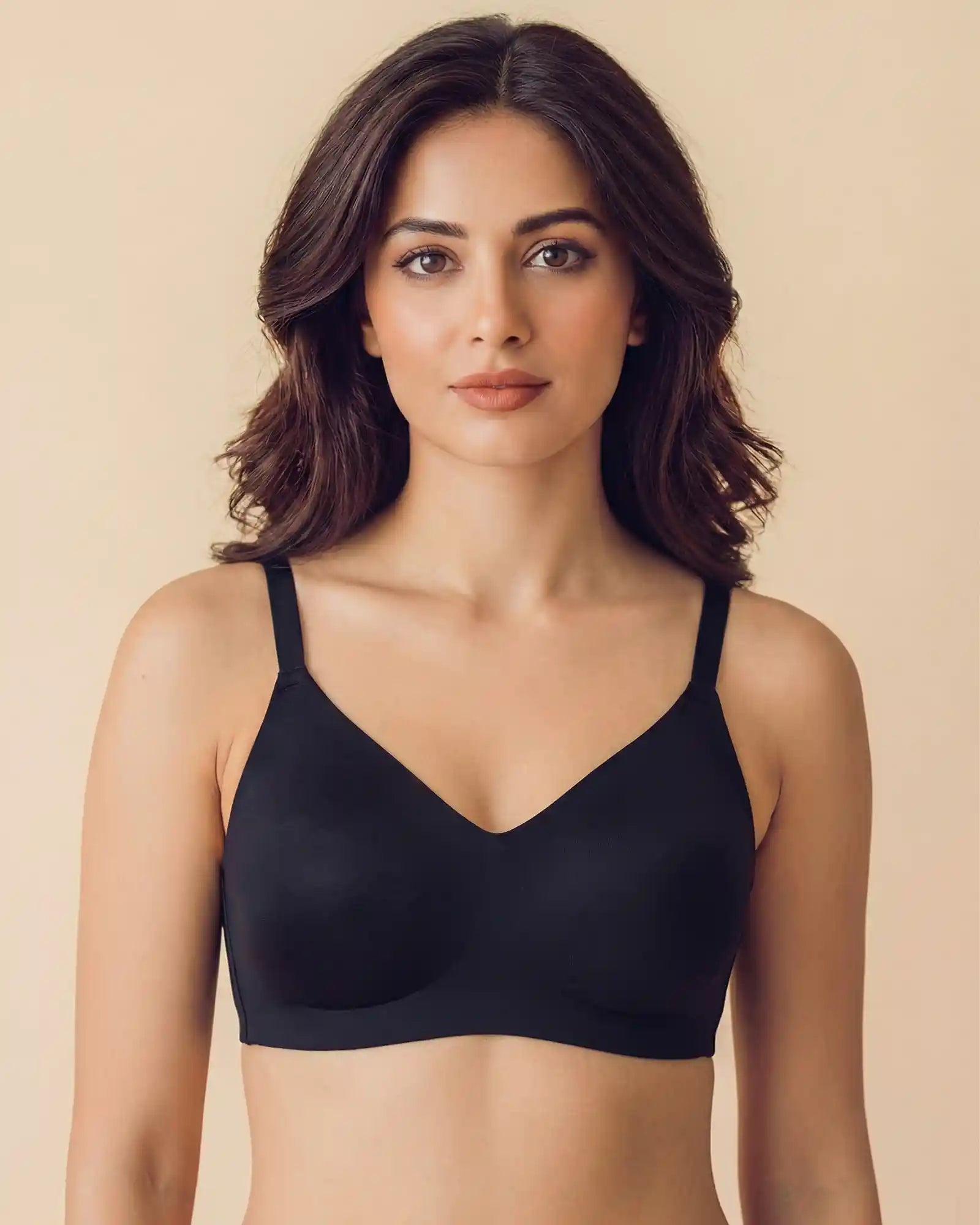 Cotton Non-Padded Full Coverage Bonded Bra (SB-935-Black)