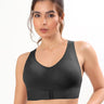 Bonded Gym Bra with Crisscross Back | Padded | Soft Polyamide (TW-SB-987-Black) (GB)