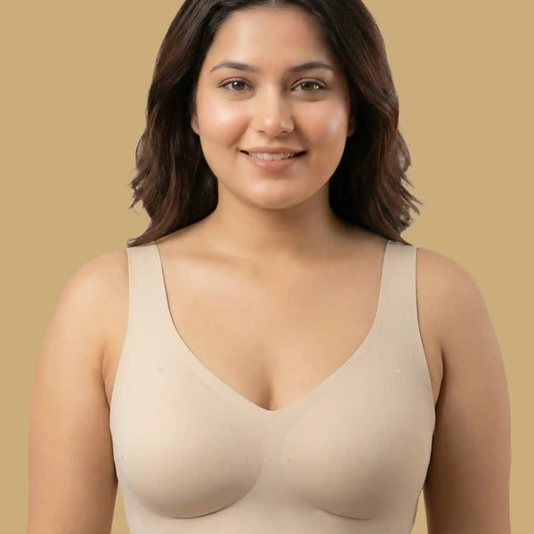 Cotton Padded Full Coverage Plus-Size Bonded Bra (SB-918-Skin)