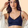 Cotton Non-Padded Full Coverage Bonded Bra (SB-935-Navy)