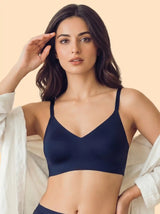 Cotton Non-Padded Full Coverage Bonded Bra (SB-935-Navy)