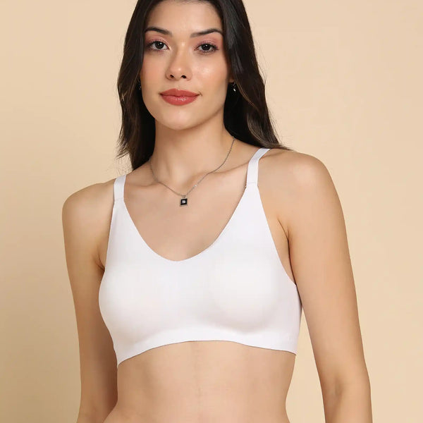 Tweens Non-Padded Cotton Spandex Invisi-Fit Bra (WHITE)