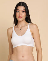 Tweens Bonded Breathable Cotton Non-Padded Full-Coverage Bra with Hidden Concealer (SB-935-White)
