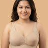 Cotton Non-Padded Plus-Size M-Frame Minimiser Bonded Bra (SB-9303)(Skin)