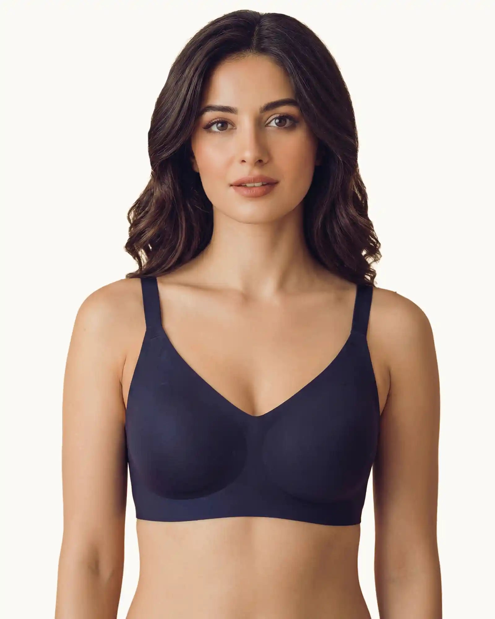 Cotton Padded Full Coverage Bonded Bra (SB-938-Navy)