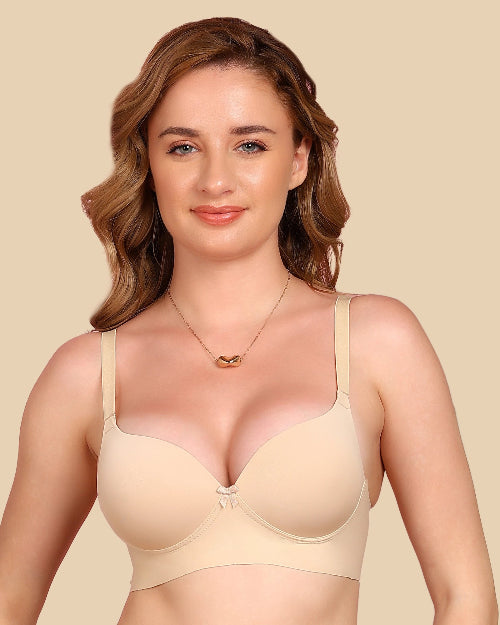 Tweens Bonded Polyamide Push-Up 3/4 Coverage Maximiser Bra (Level 2 Padding) (SB-95107) (Skin)