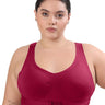 Bonded Gym Bra with Crisscross Back | Padded | Breathable Cotton (TW-SB-997)(Wine) (MR)