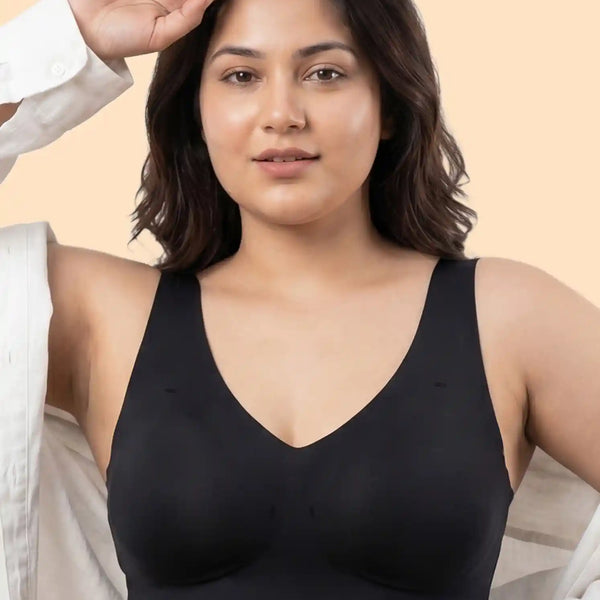 Cotton Padded Full Coverage Plus-Size Bonded Bra (SB-918-Black)