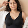 Cotton Non-Padded Plus-Size Bonded Bra with Hidden Concealer (SB-915-Black)