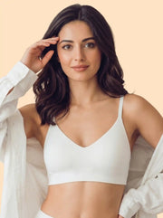 Cotton Non-Padded Full Coverage Bonded Bra (SB-935-White)