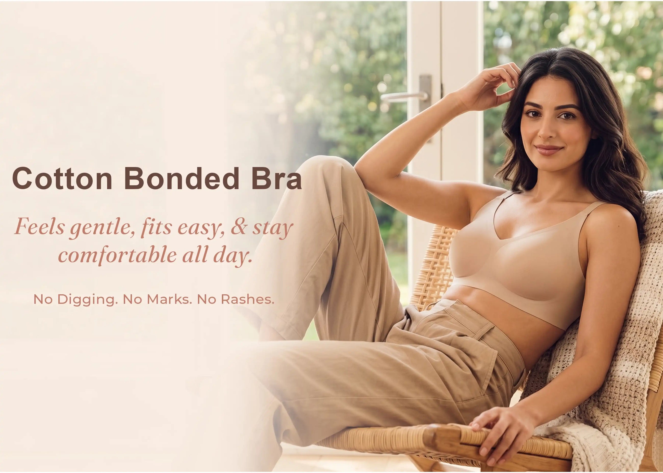 Cotton Padded Full Coverage Bonded Bra (SB-938-Black)