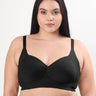 Cotton Padded Plus-Size M-Frame Minimiser Bonded Bra (SB-9203)(Black) (MR)