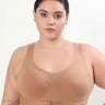 Bonded Gym Bra with Crisscross Back | Padded | Breathable Cotton (TW-SB-997)(Fawn) (MR)