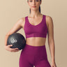 Bonded Gym Bra with Crisscross Back | Non-Padded | Breathable Cotton (TW-SB-995)(Wine)
