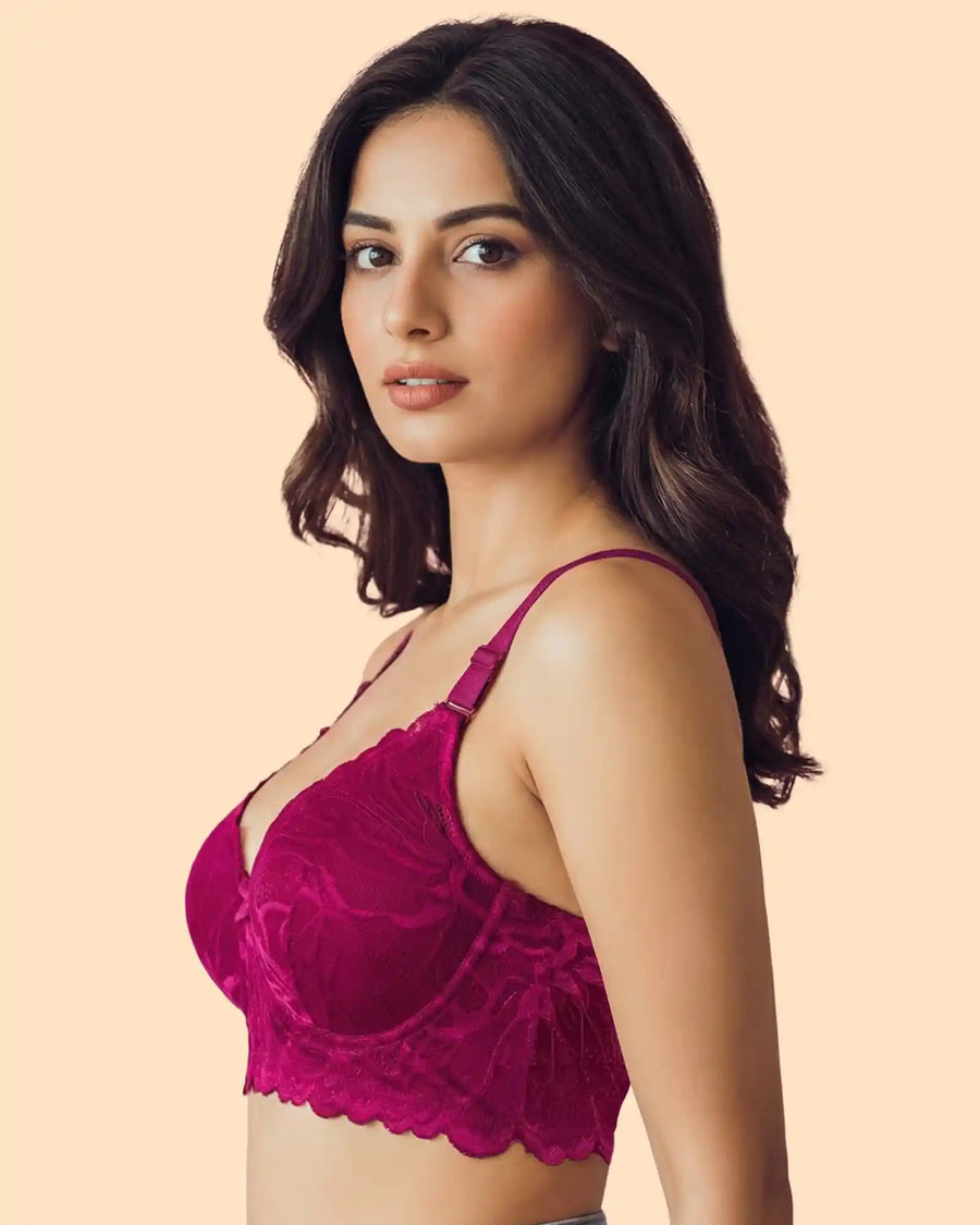 Cotton Padded Bonded Lace Bra (TW-SB-5801)