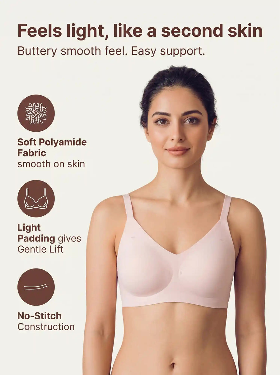Polyamide Padded Full Coverage Bonded Bra (SB-968)(Rose)