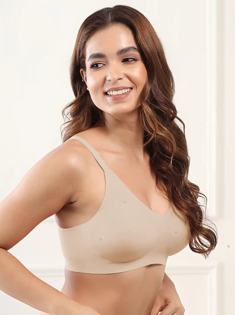 Cotton Padded Full Coverage Bonded Bra (SB-938-Skin) (GB)