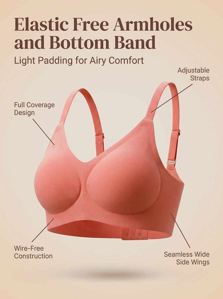 Cotton Padded Full Coverage Bonded Bra (SB-938-Coral)