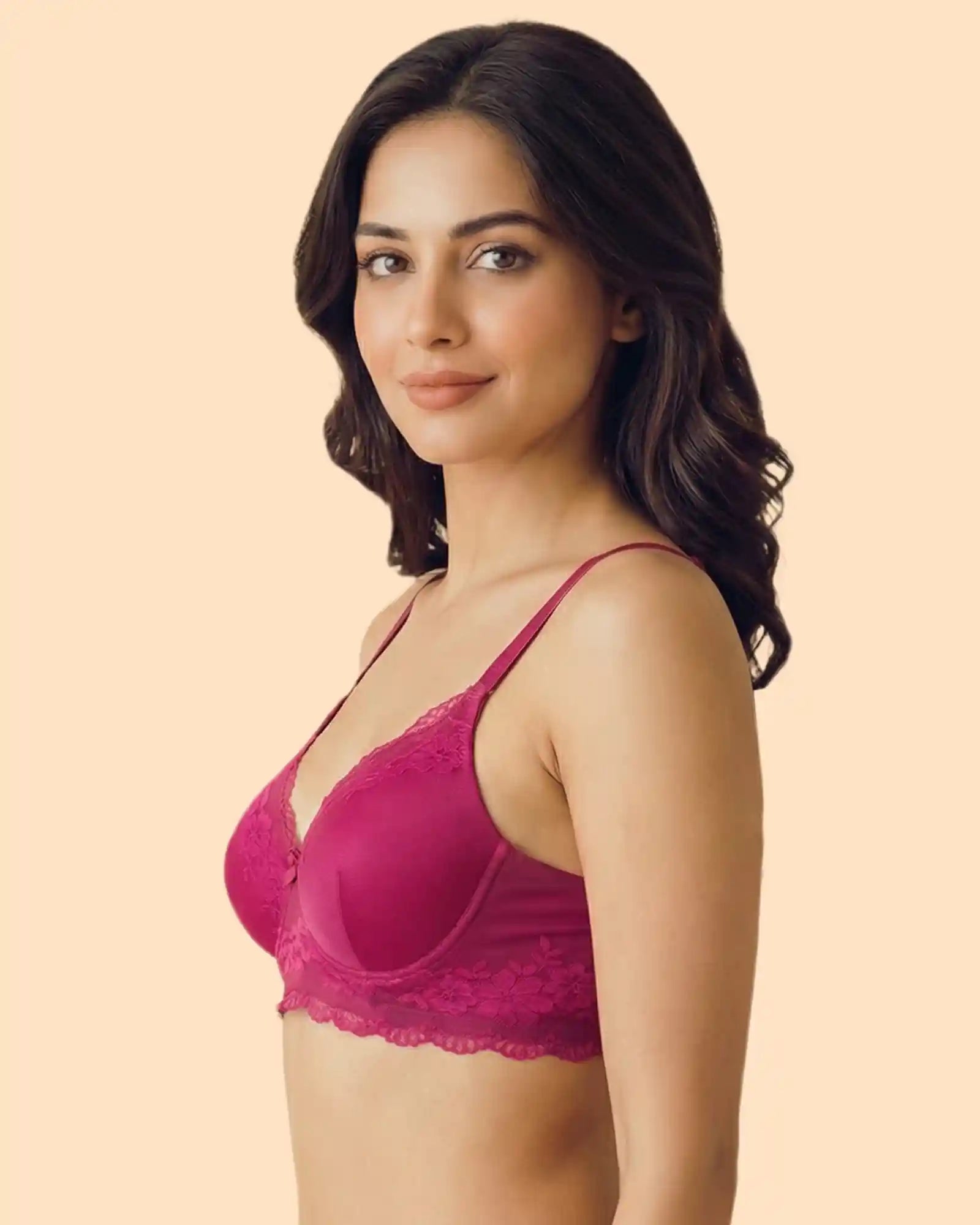 Cotton Padded Bonded Lace Bra (TW-SB-5802)