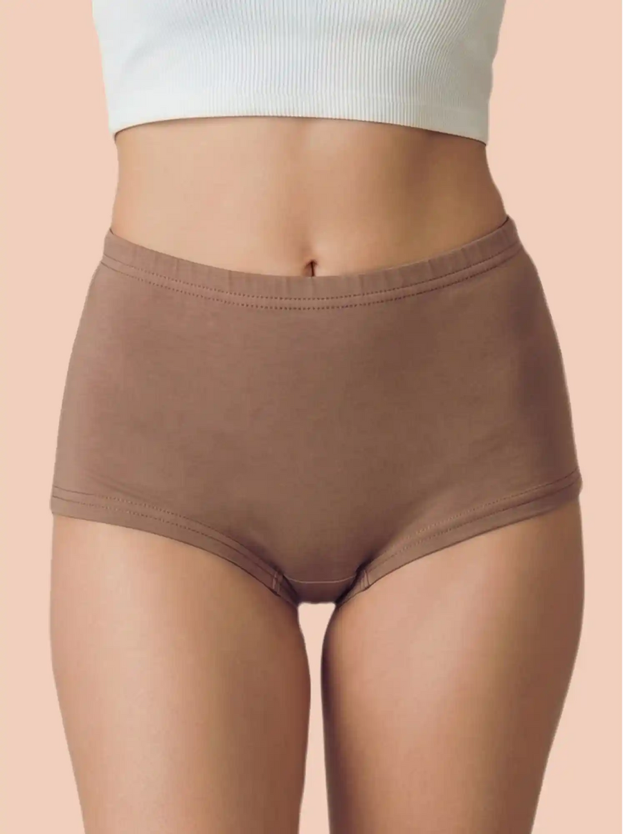 Cotton High Coverage Boy Shorts (TW-65)(Fawn)