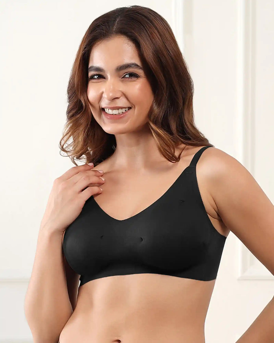 Polyamide Padded Full Coverage Bonded Bra (SB-968)(Black) (GB)