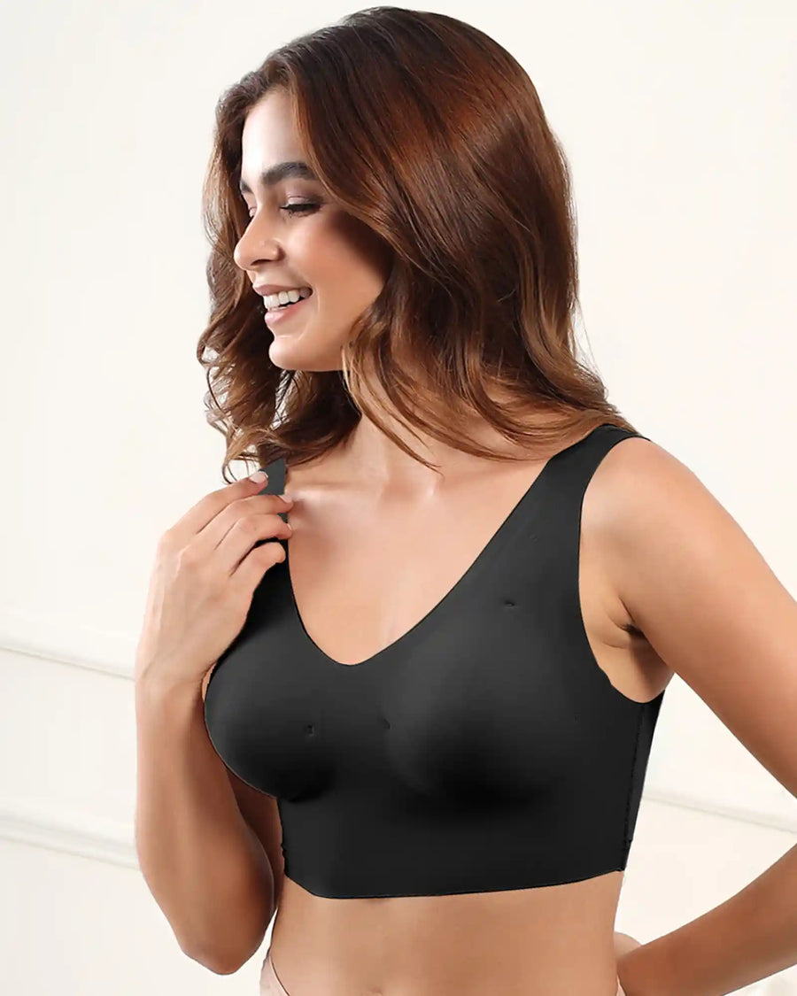 Polyamide Padded Slip on Bra (TW-SB-985) (Black) (GB)