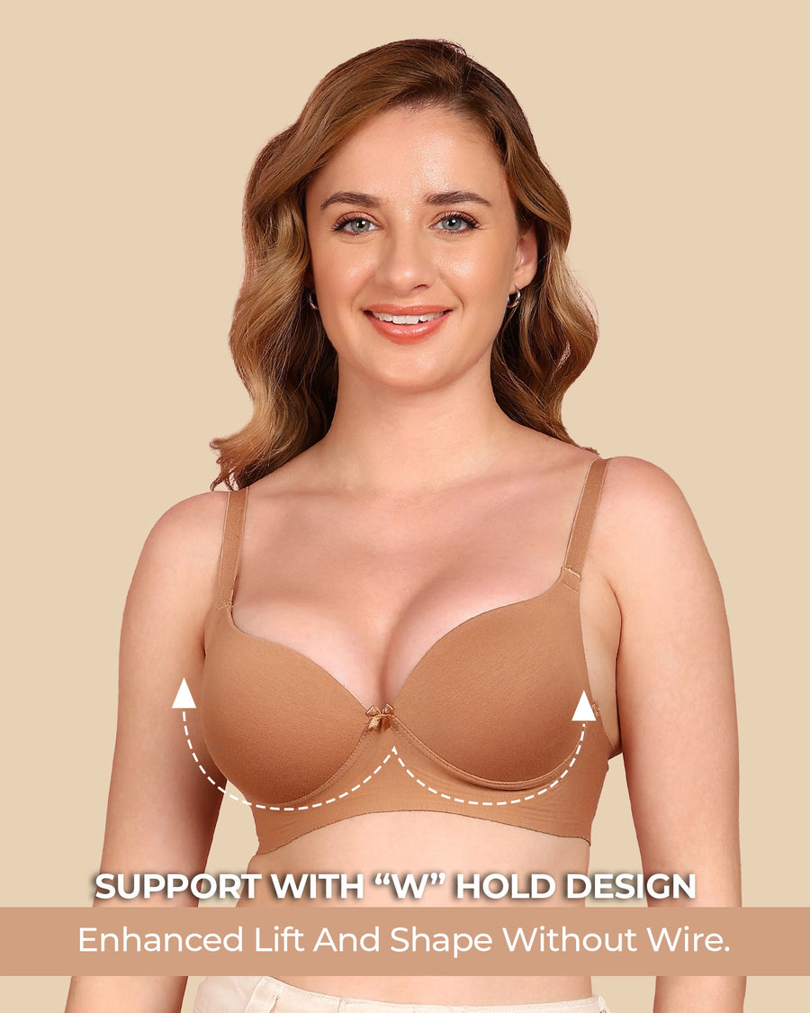 Tweens Bonded Breathable Cotton Push-Up 3/4-Coverage Maximiser Bra (Level 2 Padding) (SB-97015)