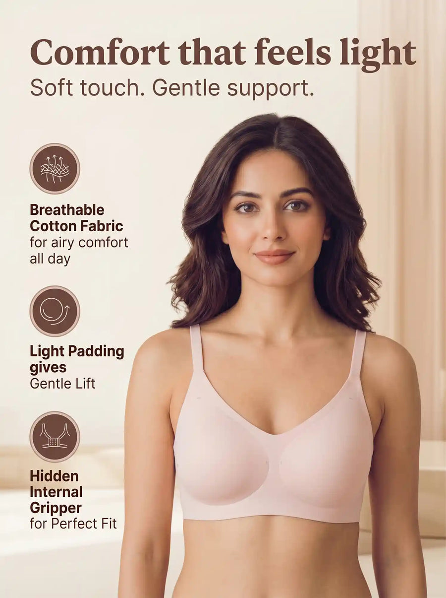 Polyamide Padded Full Coverage Bonded Bra (SB-968)(Rose)