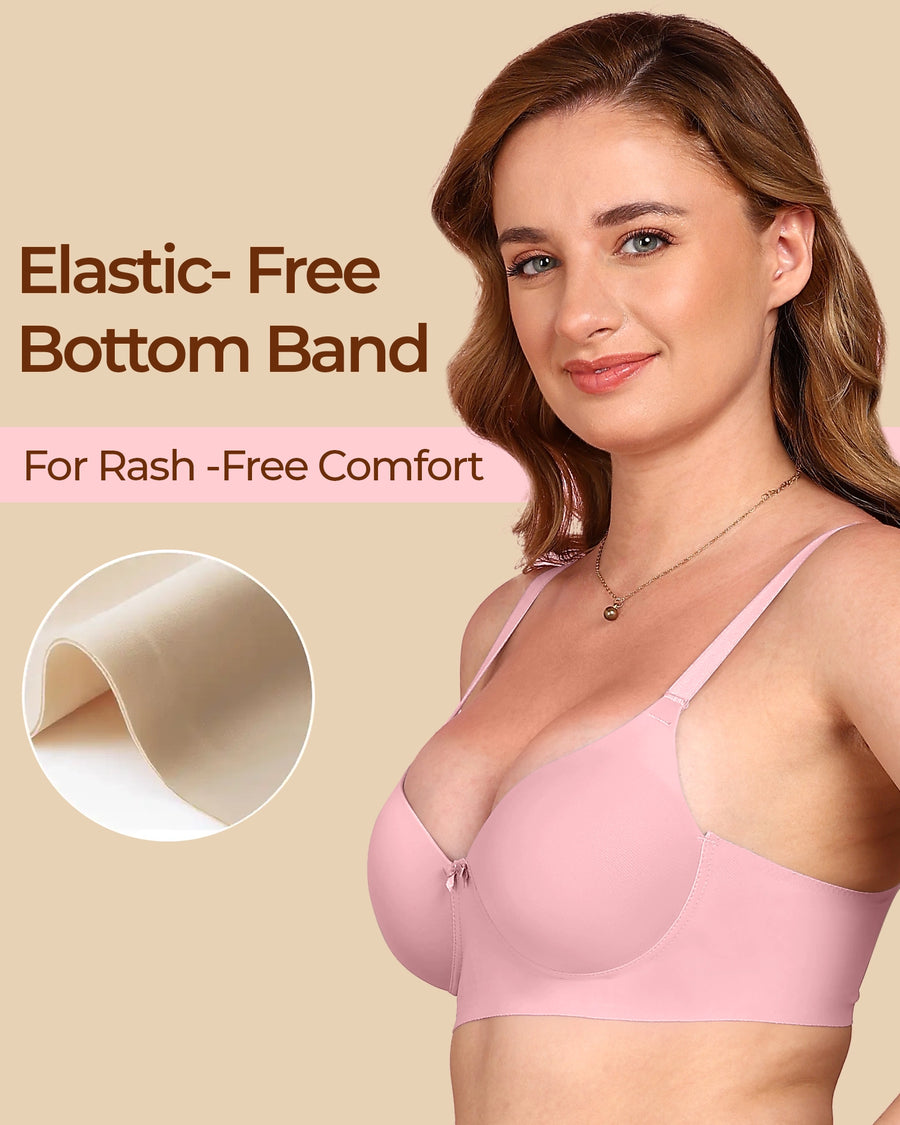 Polyamide Non-Wired Maximiser Push Up Bonded Bra (Level-3 Padding) with 3/4th Coverage (SB-95301) (Plum)