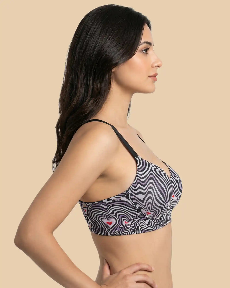 Everyday Basic Printed Padded Bonded Bra (TW-SB-59932)