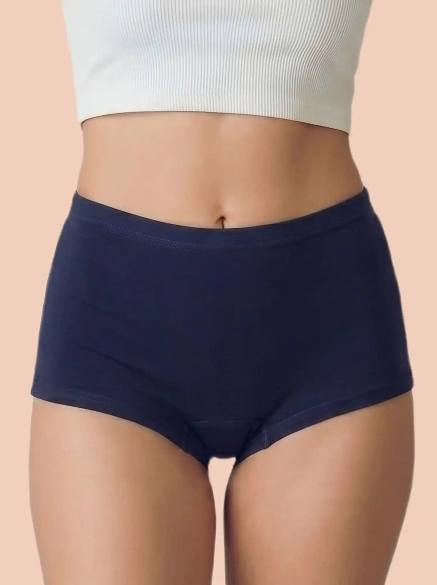 Cotton High Coverage Boy Shorts (TW-65)(Navy)