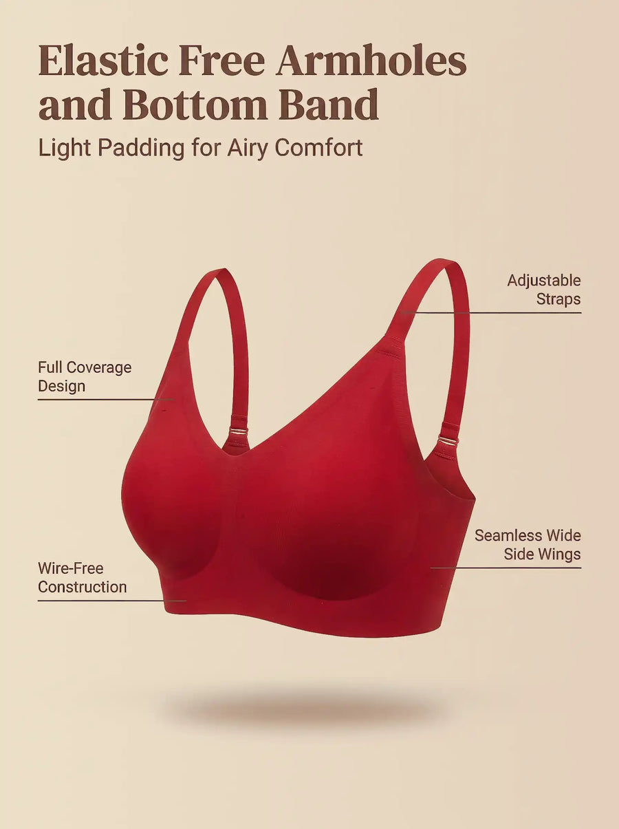 Cotton Padded Full Coverage Bonded Bra (SB-938-Red)