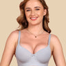 Polyamide Non-Wired Maximiser Push Up Bonded Bra (Level-3 Padding) with 3/4th Coverage (TW-SB-95301)(Grey)